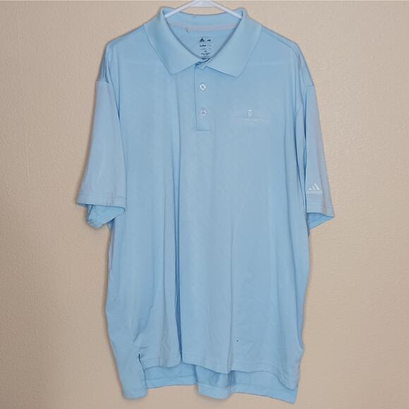 Adidas Polo Shirt Mens 2XL Blue Climacool Short Sleeve Hawaii Prince Golf Club - Picture 1 of 10